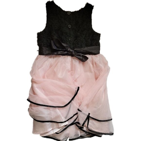 Girls formal cupcake ruffle sleeveless A line dres - Picture 2 of 5